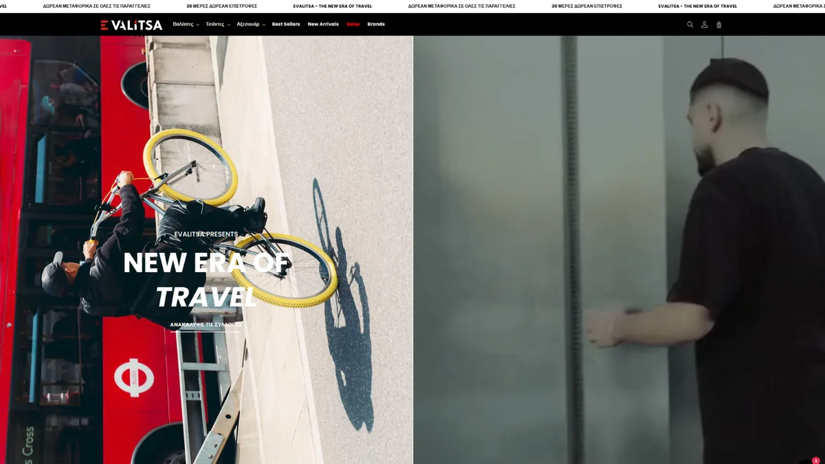 EVALITSA travel products eshop screenshot